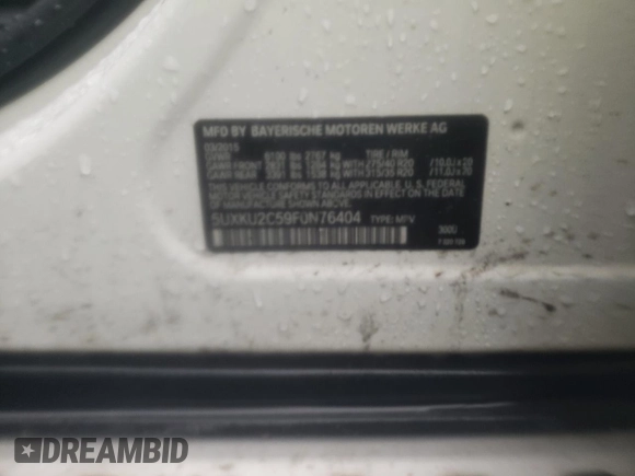 2015 BMW X6 xDrive35i with VIN 5UXKU2C59F0N76404, listed as a Copart auction lot 73426012 with 141,359 mi miles. Bid and sale history available at carsss.com. Image 13.