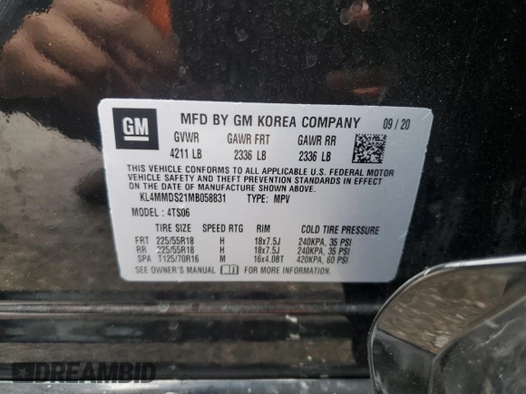 2021 Buick Encore GX Select z VIN KL4MMDS21MB058831, wystawiony jako Copart lot #58732695 z przebiegiem 31 989 mil mil oraz Szkoda całkowita • Salvage title. Historia ofert i sprzedaży dostępna na DreamBid. Obrazek 13.