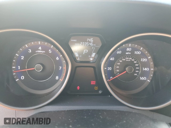 2013 Hyundai Elantra GLS with VIN 5NPDH4AE8DH434199, listed as a Copart auction lot 64002625 with 233,546 mi miles and Salvage title. Bid and sale history available at DreamBid. Image 9.