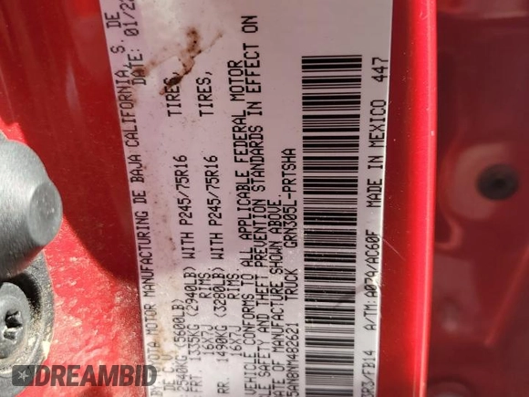 2022 Toyota Tacoma SR with VIN 3TMCZ5AN8NM482621, listed as a Copart auction lot 60441695 with 85,727 mi miles and Salvage title. Bid and sale history available at DreamBid. Image 12.