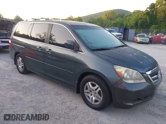 2005 Honda Odyssey EX-L with VIN 5FNRL38605B406281, listed as a IAAI auction lot 42582488 with 185,862 mi miles and . Bid and sale history available at DreamBid. Image 1.