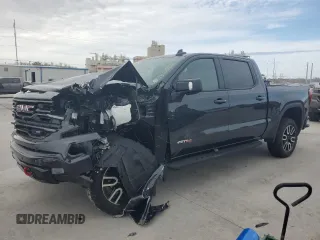 2023 GMC Sierra 1500 AT4 with VIN 1GTUUEE85PZ179403, listed as a Copart auction lot 46127065 with 20,483 mi miles and Salvage title. Bid and sale history available at DreamBid. Image 1.