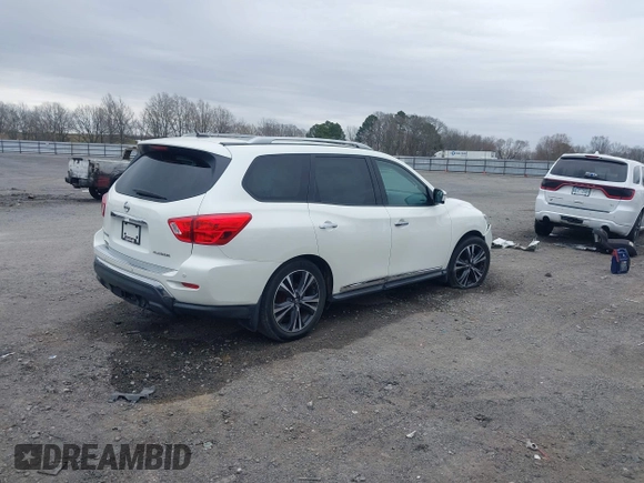 2017 Nissan Pathfinder S with VIN 5N1DR2MN4HC612538, listed as a IAAI auction lot 41699407 with 63,762 mi miles and . Bid and sale history available at DreamBid. Image 4.