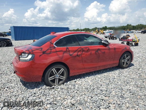 2017 BMW 2 Series 230i with VIN WBA2F9C37HV664597, listed as a Copart auction lot 58743925 with 40,537 mi miles and Salvage title. Bid and sale history available at DreamBid. Image 3.