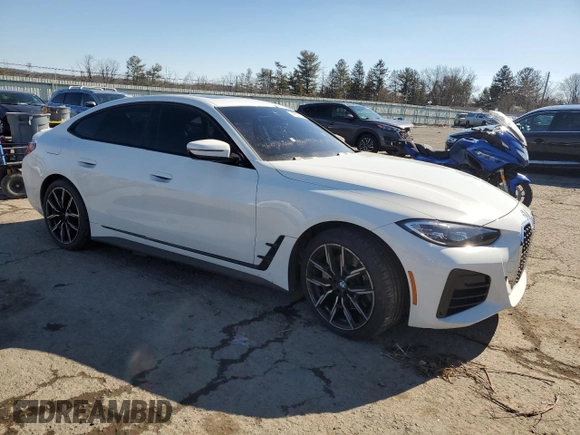 2022 BMW 4 Series 430i with VIN WBA63AV0XNFM13254, listed as a Copart auction lot 45221025 with 27,905 mi miles and Salvage title. Bid and sale history available at DreamBid. Image 4.