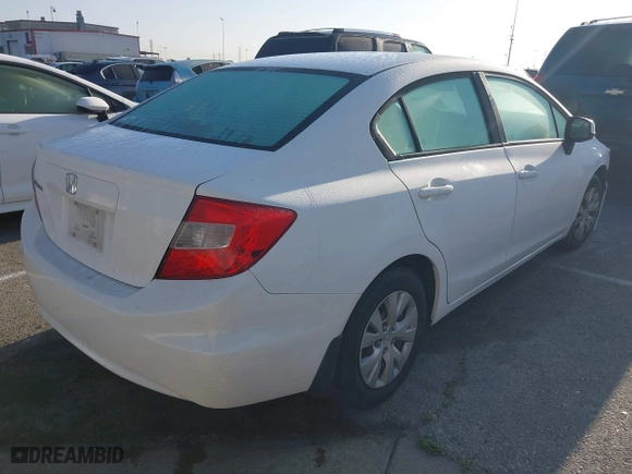 2012 Honda Civic Sdn LX with VIN 19XFB2F55CE384498, listed as a IAAI auction lot 42067436 with 71,257 mi miles. Bid and sale history available at carsss.com. Image 4.