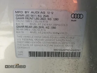 2013 Audi Q5 Premium Plus with VIN WA1DGAFP8DA049741, listed as a Copart auction lot 49789495 with 130,593 mi miles and Clean title. Bid and sale history available at DreamBid. Image 12.
