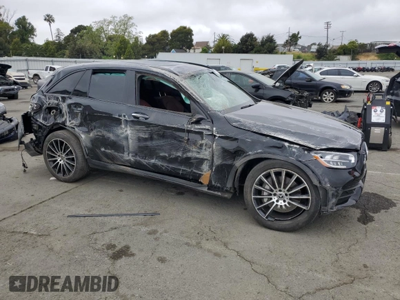 2022 Mercedes-Benz GLC 300 with VIN W1N0G8DB9NG119887, listed as a Copart auction lot 53016085 with 34,126 mi miles and Salvage title. Bid and sale history available at DreamBid. Image 4.