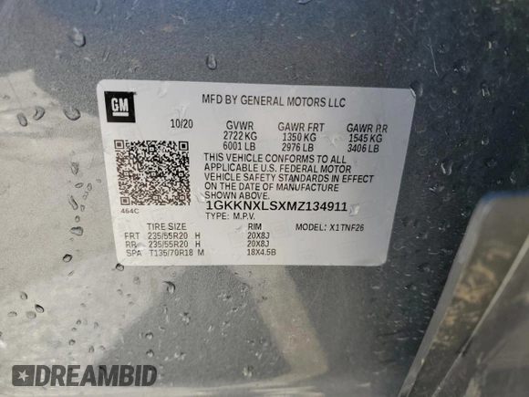 2021 GMC Acadia Denali z VIN 1GKKNXLSXMZ134911, wystawiony jako Copart lot #88755975 z przebiegiem 42 927 mil mil oraz Szkoda całkowita • Salvage title. Historia ofert i sprzedaży dostępna na DreamBid. Obrazek 13.