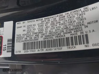 2009 Toyota Tacoma with VIN 5TELU42N99Z601888, listed as a IAAI auction lot 41391903 with 208,330 mi miles. Bid and sale history available at carsss.com. Image 9.