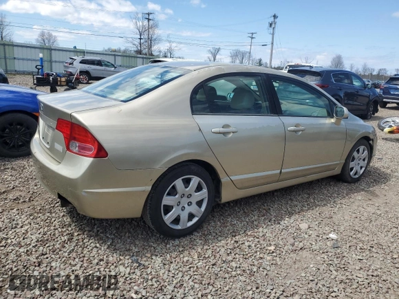 2007 Honda Civic Sdn LX with VIN 1HGFA16527L049887, listed as a Copart auction lot 52969365 with 197,874 mi miles and Salvage Title. Bid and sale history available at carsss.com. Image 3.