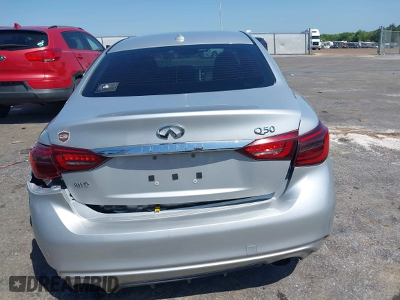 2018 Infiniti Q50 3.0t Luxe with VIN JN1EV7AR6JM441920, listed as a IAAI auction lot 41978441 with 126,455 mi miles. Bid and sale history available at carsss.com. Image 16.