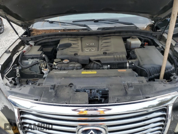 2011 Infiniti QX56 7-passenger with VIN JN8AZ2NF9B9504083, listed as a Copart auction lot 75199764 with 128,794 mi miles and Salvage Title. Bid and sale history available at carsss.com. Image 12.