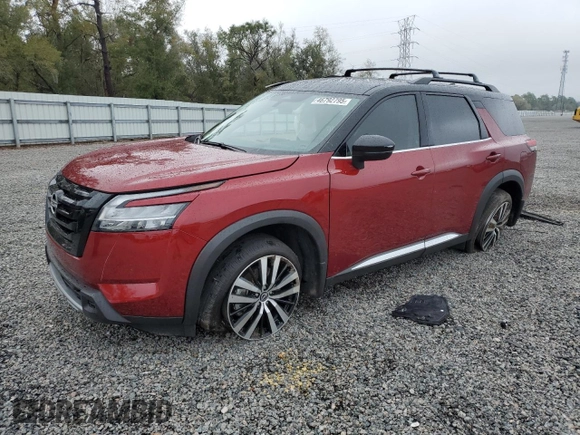 2024 Nissan Pathfinder Platinum with VIN 5N1DR3DH9RC210841, listed as a Copart auction lot 46792795 with 23,164 mi miles and Salvage title. Bid and sale history available at DreamBid. Image 1.