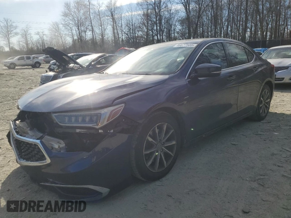 2018 Acura TLX w/Technology Pkg with VIN 19UUB1F58JA010048, listed as a Copart auction lot 46677505 with 70,642 mi miles and Salvage Title. Bid and sale history available at carsss.com. Image 1.