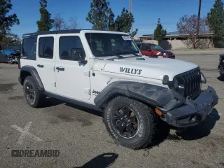 2021 Jeep Wrangler Unlimited Willys с VIN 1C4HJXDG4MW636293, выставлен на аукционе Copart как лот 44272675 с пробегом 34 480 миль миль и Списание • Salvage title. История ставок и продаж доступна на DreamBid. Изображение 4.