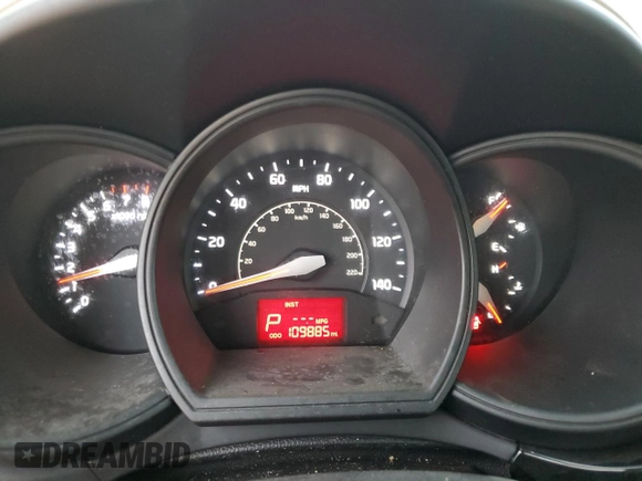 2016 Kia Rio LX with VIN KNADM4A34G6544141, listed as a Copart auction lot 49253735 with 109,885 mi miles and Salvage Title. Bid and sale history available at carsss.com. Image 9.