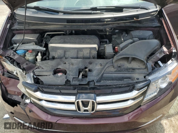 2014 Honda Odyssey EX-L with VIN 5FNRL5H60EB025526, listed as a Copart auction lot 57391215 with 153,758 mi miles and Salvage title. Bid and sale history available at DreamBid. Image 12.