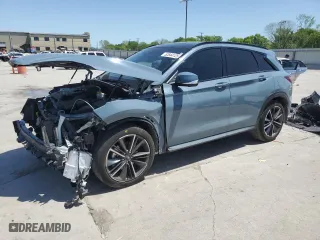 2023 Infiniti QX50 SPORT with VIN 3PCAJ5FA2PF111322, listed as a Copart auction lot 52644125 with 4,772 mi miles and Salvage Title. Bid and sale history available at carsss.com. Image 1.