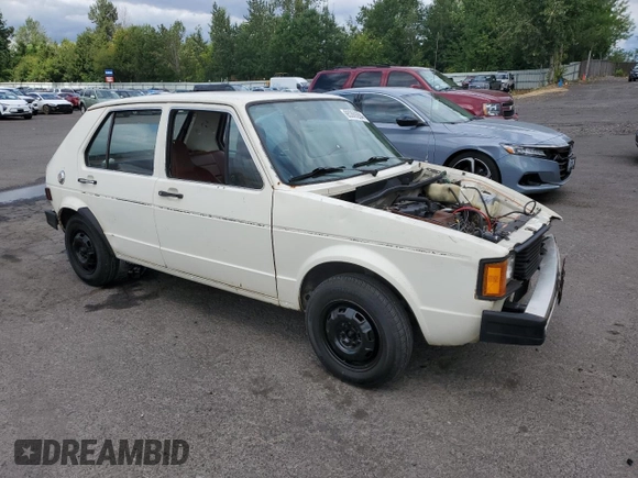 1981 Volkswagen Rabbit z VIN 1VWFG0179BV177022, wystawiony jako Copart lot #65369204 z przebiegiem 168 444 mil mil oraz Szkody całkowita. Historia ofert i sprzedaży dostępna na DreamBid. Obrazek 4.
