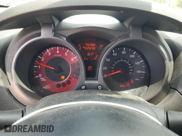 2014 Nissan Juke Nismo with VIN JN8AF5MV3ET364316, listed as a Copart auction lot 57774625 with 74,700 mi miles and Salvage title. Bid and sale history available at DreamBid. Image 9.