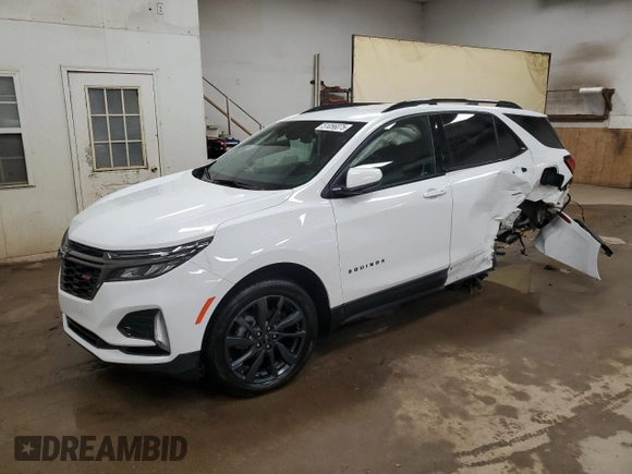 2022 Chevrolet Equinox RS with VIN 3GNAXMEV8NS120941, listed as a Copart auction lot 51056075 with 50,197 mi miles and Non Repairable. Bid and sale history available at DreamBid. Image 1.