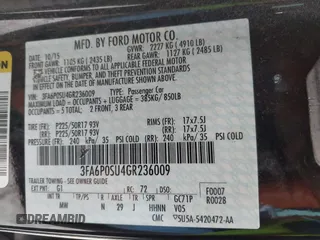2016 Ford Fusion Titanium с VIN 3FA6P0SU4GR236009, выставлен на аукционе IAAI как лот 41219691 с пробегом 306 144 миль миль и . История ставок и продаж доступна на DreamBid. Изображение 9.