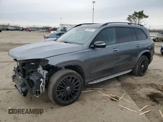 2021 Mercedes-Benz GLS with VIN 4JGFF8KE2MA472213, listed as a Copart auction lot 52400315 with 57,561 mi miles and Salvage Title. Bid and sale history available at carsss.com. Image 1.