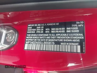 2020 Porsche Macan GTS with VIN WP1AG2A55LLB55876, listed as a IAAI auction lot 42238401 with 49,990 mi miles and . Bid and sale history available at DreamBid. Image 9.