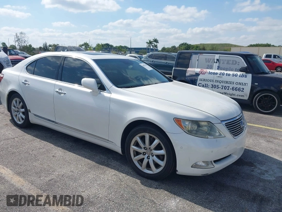 2008 Lexus LS 460 with VIN JTHBL46F485057947, listed as a IAAI auction lot 42087768 with 344,631 mi miles. Bid and sale history available at carsss.com. Image 1.