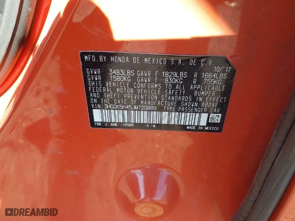 2018 Honda Fit LX with VIN 3HGGK5H45JM720889, listed as a IAAI auction lot 41710825 with 98,986 mi miles. Bid and sale history available at carsss.com. Image 9.