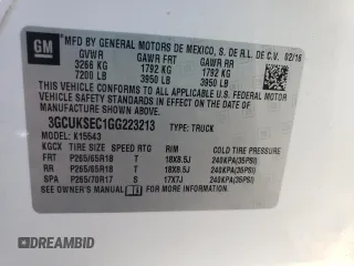 2016 Chevrolet Silverado 1500 LTZ with VIN 3GCUKSEC1GG223213, listed as a Copart auction lot 49926825 with 140,112 mi miles and Salvage Title. Bid and sale history available at carsss.com. Image 15.