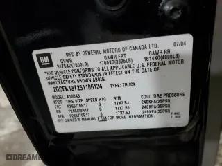 2005 Chevrolet Silverado 1500 LS with VIN 2GCEK13T251106134, listed as a Copart auction lot 52896995 with 160,423 mi miles and Salvage Title. Bid and sale history available at carsss.com. Image 13.