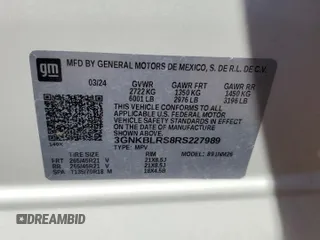 2024 Chevrolet Blazer Premier with VIN 3GNKBLRS8RS227989, listed as a Copart auction lot 53607155 with 10,596 mi miles and Clean title. Bid and sale history available at DreamBid. Image 13.