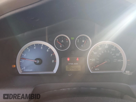 2005 Hyundai Santa Fe GLS with VIN KM8SC13D35U955102, listed as a Copart auction lot 76293854 with 107,406 mi miles and Salvage Title. Bid and sale history available at carsss.com. Image 9.