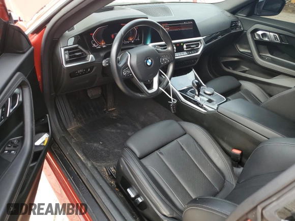 2022 BMW 2 Series 230i with VIN 3MW23CM07N8C18099, listed as a Copart auction lot 72835454 with 38,749 mi miles and Salvage Title. Bid and sale history available at carsss.com. Image 8.