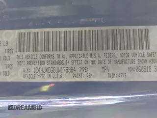 2018 Jeep Wrangler Unlimited Sport S с VIN 1C4HJXDG8JW179984, выставлен на аукционе IAAI как лот 41173628 с пробегом 103 136 миль миль и . История ставок и продаж доступна на DreamBid. Изображение 9.