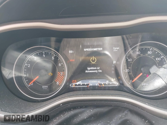 2015 Jeep Cherokee Trailhawk with VIN 1C4PJMBS1FW640483, listed as a IAAI auction lot 41883688 with 103,589 mi miles. Bid and sale history available at carsss.com. Image 7.