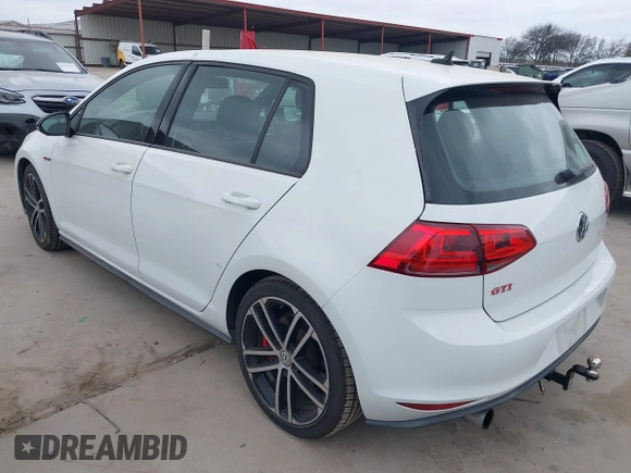 2017 Volkswagen Golf GTI S with VIN 3VW547AU4HM023548, listed as a IAAI auction lot 41534886 with 50,358 mi miles. Bid and sale history available at carsss.com. Image 3.