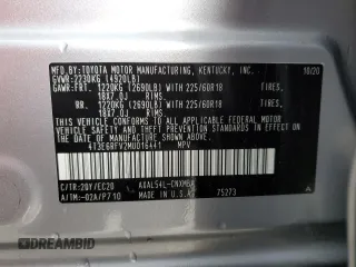 2021 Toyota RAV4 Hybrid XSE with VIN 4T3E6RFV2MU016441, listed as a Copart auction lot 57090975 with 69,304 mi miles and Salvage title. Bid and sale history available at DreamBid. Image 13.