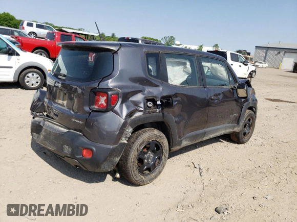 2018 Jeep Renegade Sport с VIN ZACCJBAB1JPH92936, выставлен на аукционе Copart как лот 58999075 с пробегом 38 734 миль миль и Чистый • Clean title. История ставок и продаж доступна на DreamBid. Изображение 3.