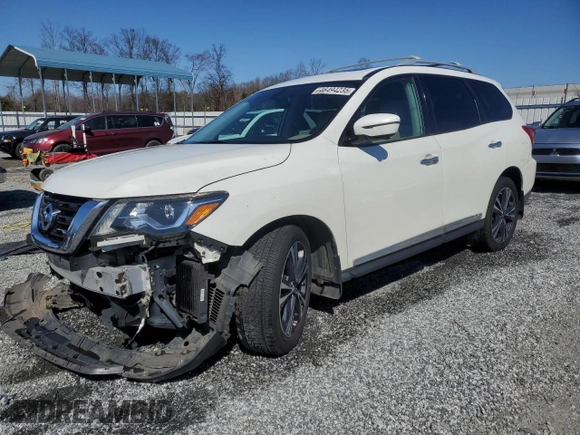 2017 Nissan Pathfinder SL with VIN 5N1DR2MM6HC633480, listed as a Copart auction lot 46494235 with 82,518 mi miles and Salvage Title. Bid and sale history available at carsss.com. Image 1.