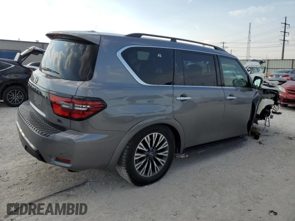 2021 Nissan Armada SL with VIN JN8AY2BB5M9790943, listed as a Copart auction lot 68871694 with 64,539 mi miles and Salvage Title. Bid and sale history available at carsss.com. Image 3.