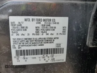 2017 Ford Edge SE with VIN 2FMPK4G97HBC14980, listed as a Copart auction lot 57158765 with 161,912 mi miles and Clean title. Bid and sale history available at DreamBid. Image 14.