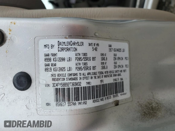 2002 Chrysler PT Cruiser Touring с VIN 3C4FY58B92T369032, выставлен на аукционе Copart как лот 51055875 с пробегом 313 123 миль миль и Чистый • Clean title. История ставок и продаж доступна на DreamBid. Изображение 12.