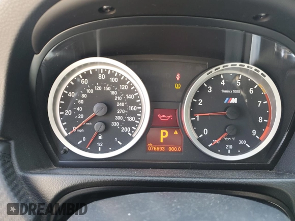 2009 BMW M3 with VIN WBSWD93529P361253, listed as a Copart auction lot 59385875 with 76,693 mi miles and Salvage title. Bid and sale history available at DreamBid. Image 9.
