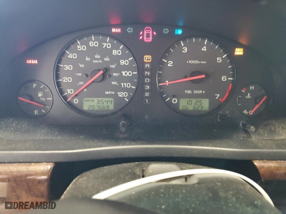 2001 Subaru Legacy Wagon Outback w/RL Equip with VIN 4S3BH675517609499, listed as a Copart auction lot 75260824 with 207,669 mi miles and Salvage Title. Bid and sale history available at carsss.com. Image 9.
