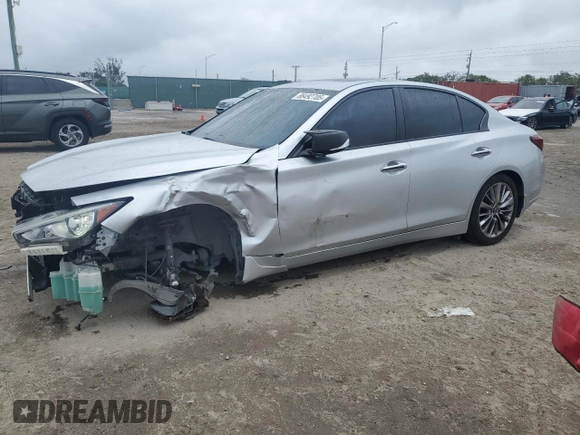 2019 Infiniti Q50 3.0t Signature Edition with VIN JN1EV7AP1KM543075, listed as a Copart auction lot 88492705 with 73,103 mi miles and Non Repairable. Bid and sale history available at carsss.com. Image 1.