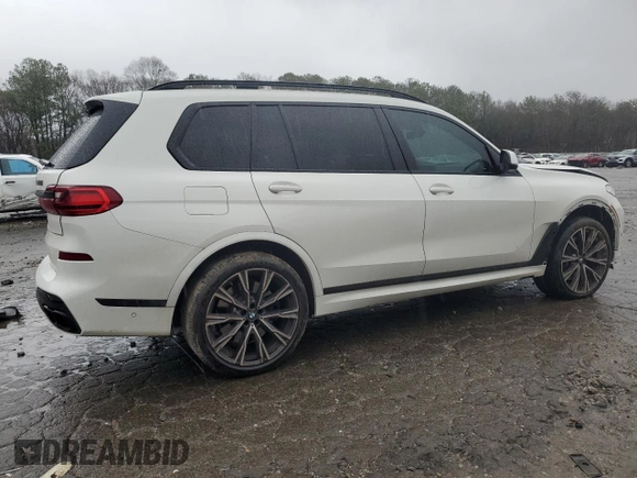 2020 BMW X7 M50i z VIN 5UXCX6C06L9C37391, wystawiony jako Copart lot #43506485 z przebiegiem 79 815 mil mil oraz Szkoda całkowita • Salvage title. Historia ofert i sprzedaży dostępna na DreamBid. Obrazek 3.