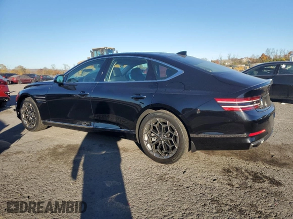 2021 Genesis G80 2.5T with VIN KMTGB4SC5MU046379, listed as a Copart auction lot 77659574 with 30,997 mi miles and Salvage Title. Bid and sale history available at carsss.com. Image 2.